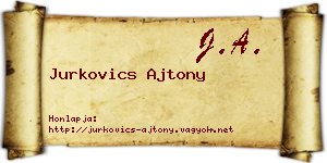 Jurkovics Ajtony névjegykártya